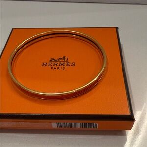 Hermes Gold and Orange Bangle